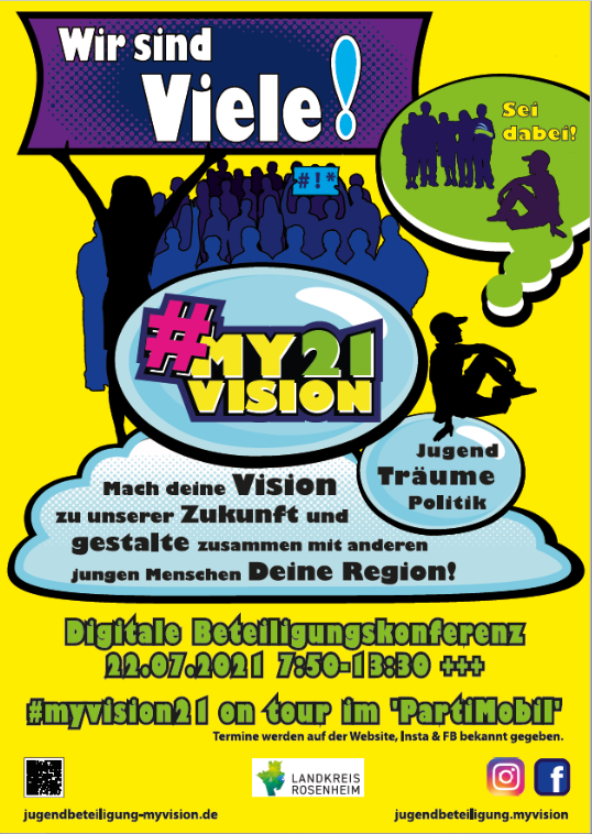 Plakat für die Jugendkonferenz myvision digital 2021